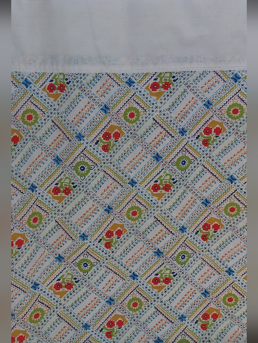 Vintage Colorful Floral Thomaston Flat Sheet Twin Bed